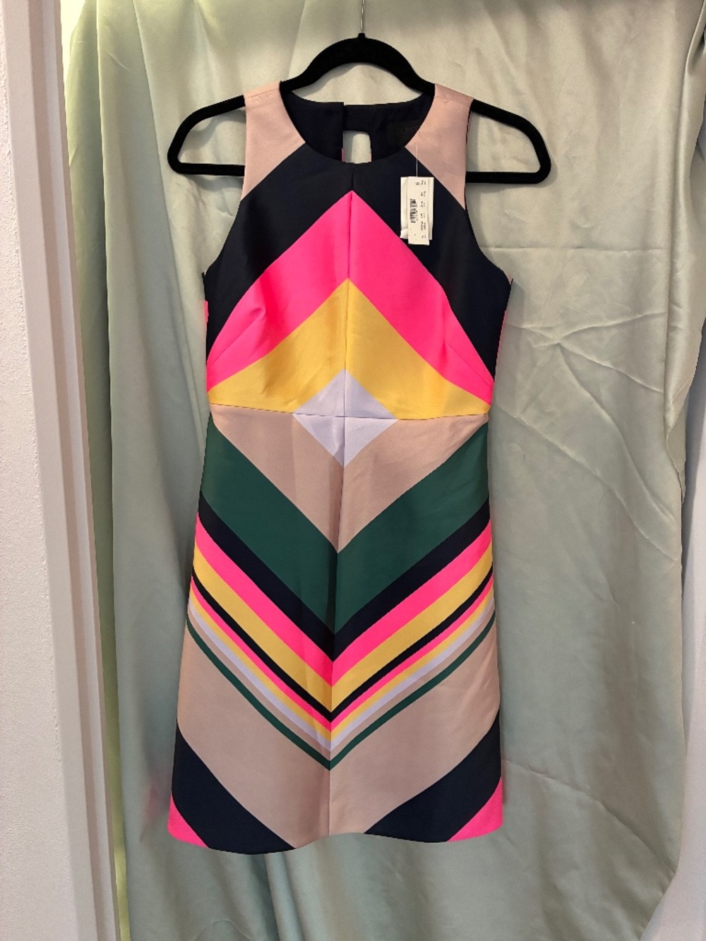 NWT J. Crew Collection Multicolor Pop Stripe Dress 00 Fits Like 0-2 Extra Button